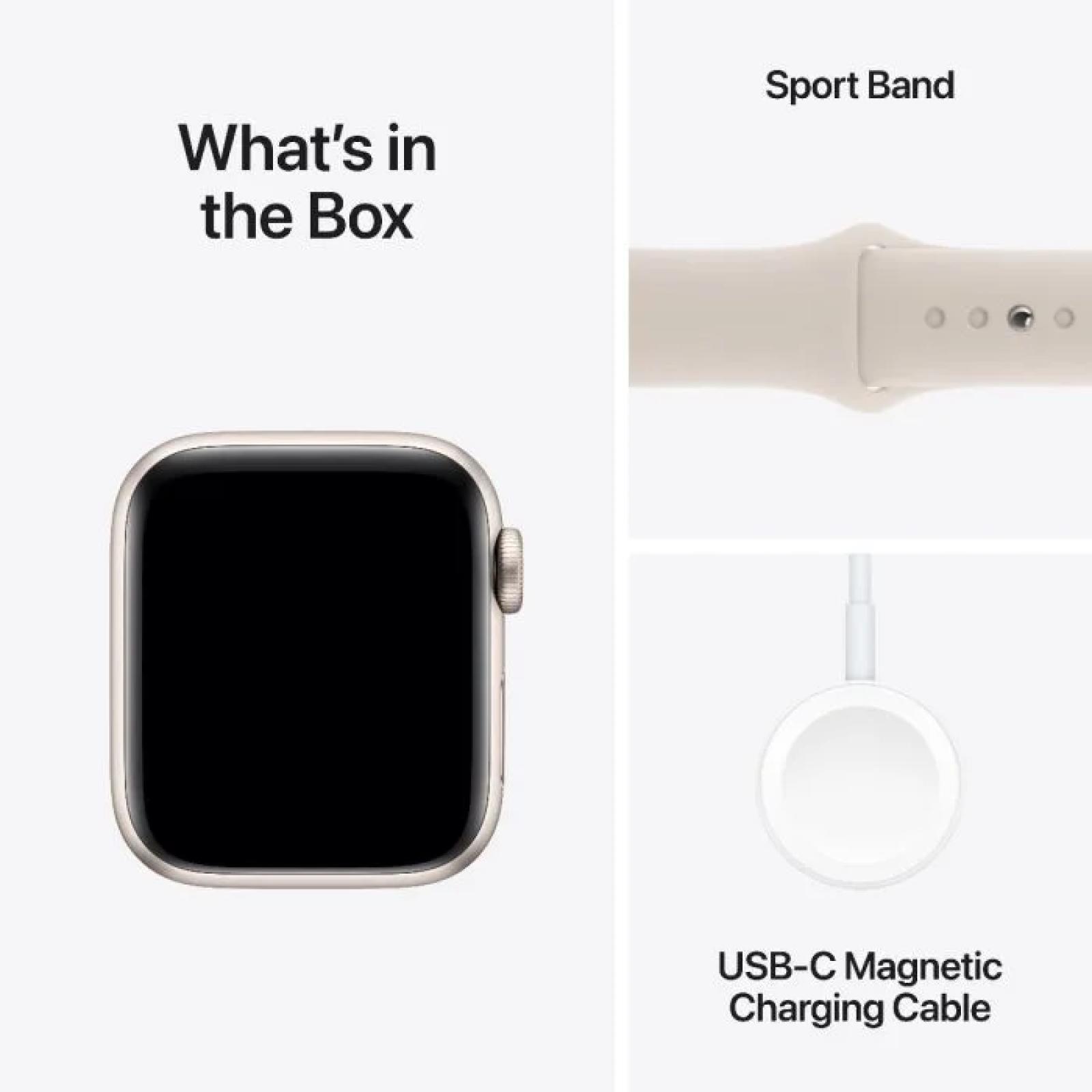 Apple Watch SE GPS 44mm Starlight Aluminium Case with Starlight Sport Band