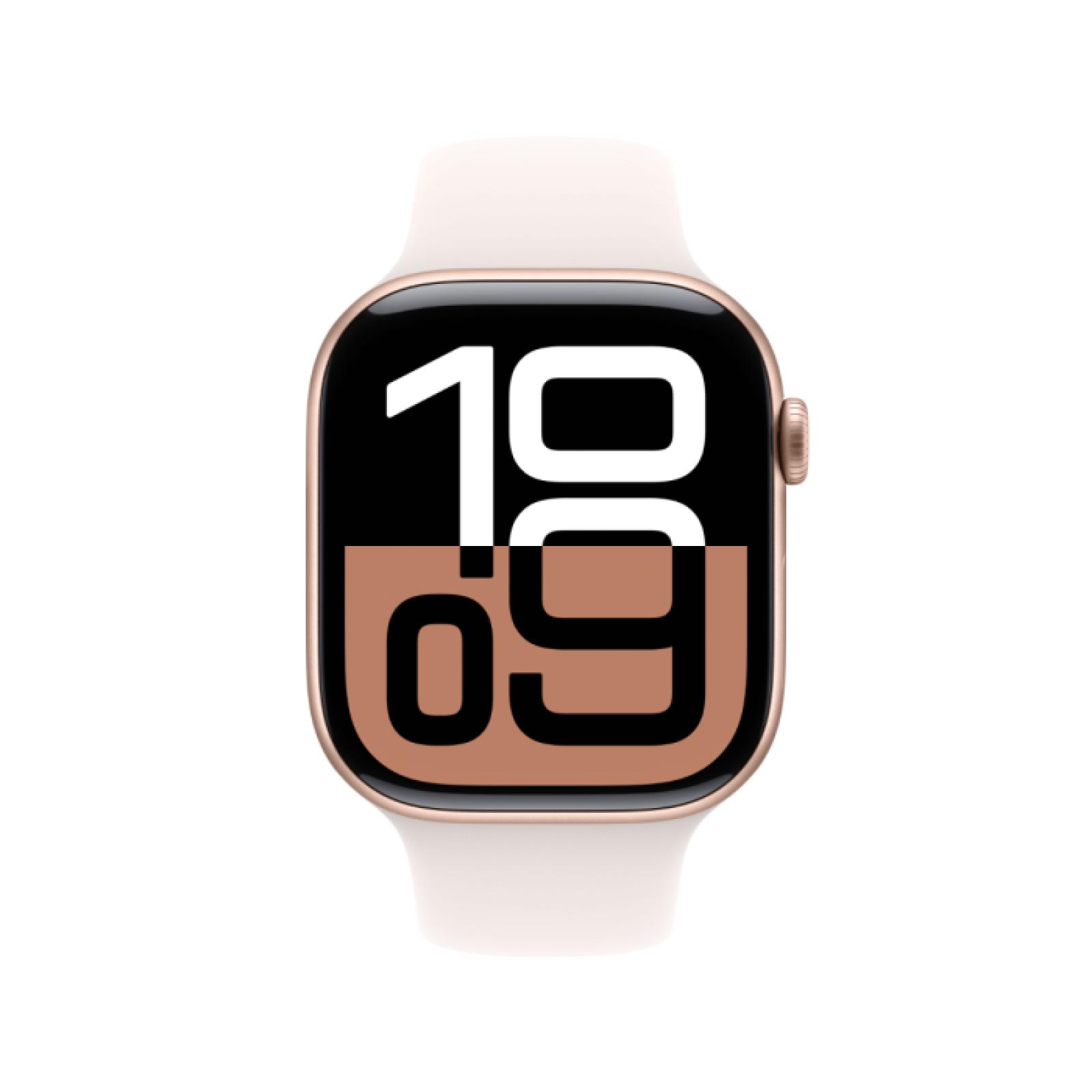 Apple Watch Series 10 GPS + Cellular 46mm Rose Gold Aluminium Case with Light Blush Sport Band
