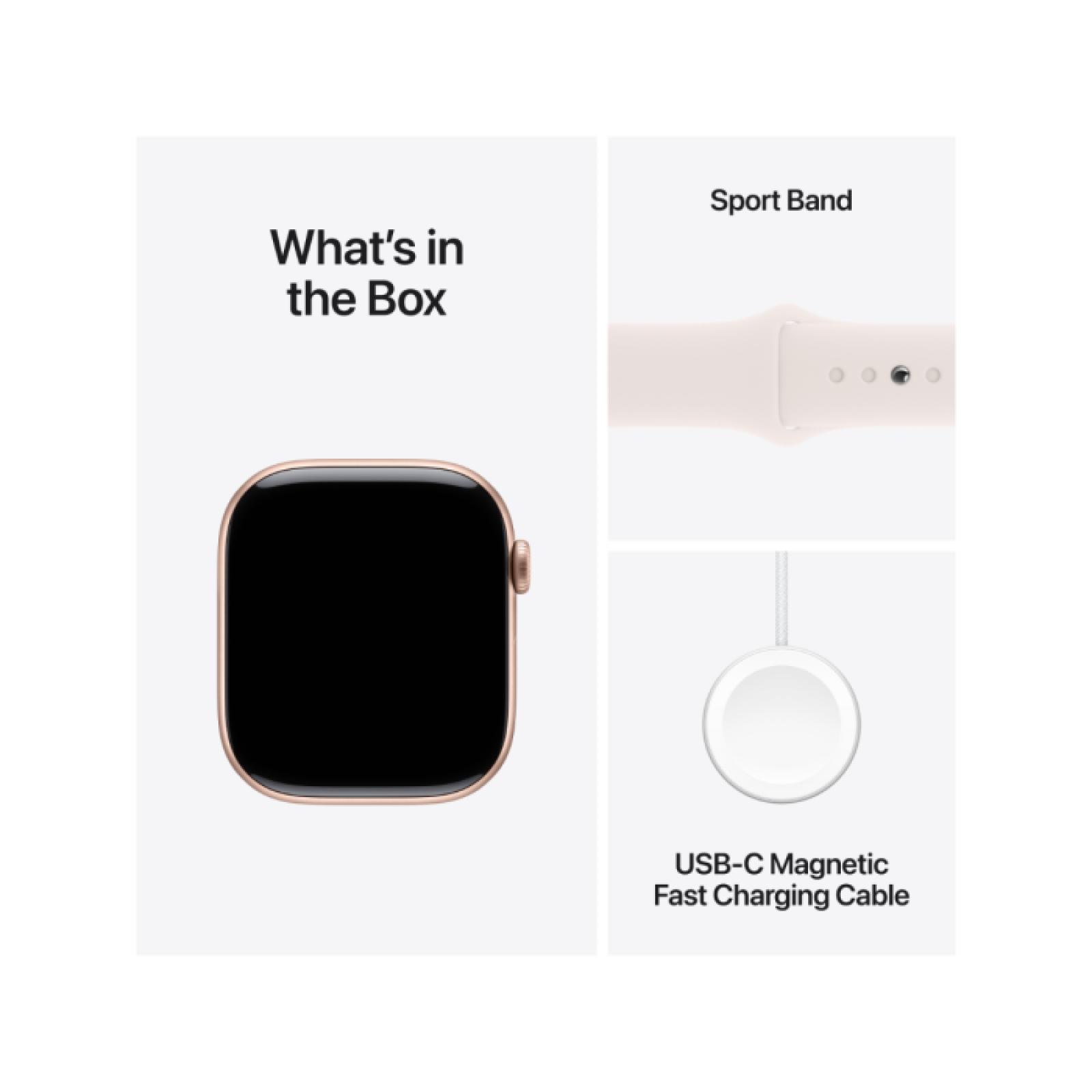 Apple Watch Series 10 GPS + Cellular 46mm Rose Gold Aluminium Case with Light Blush Sport Band