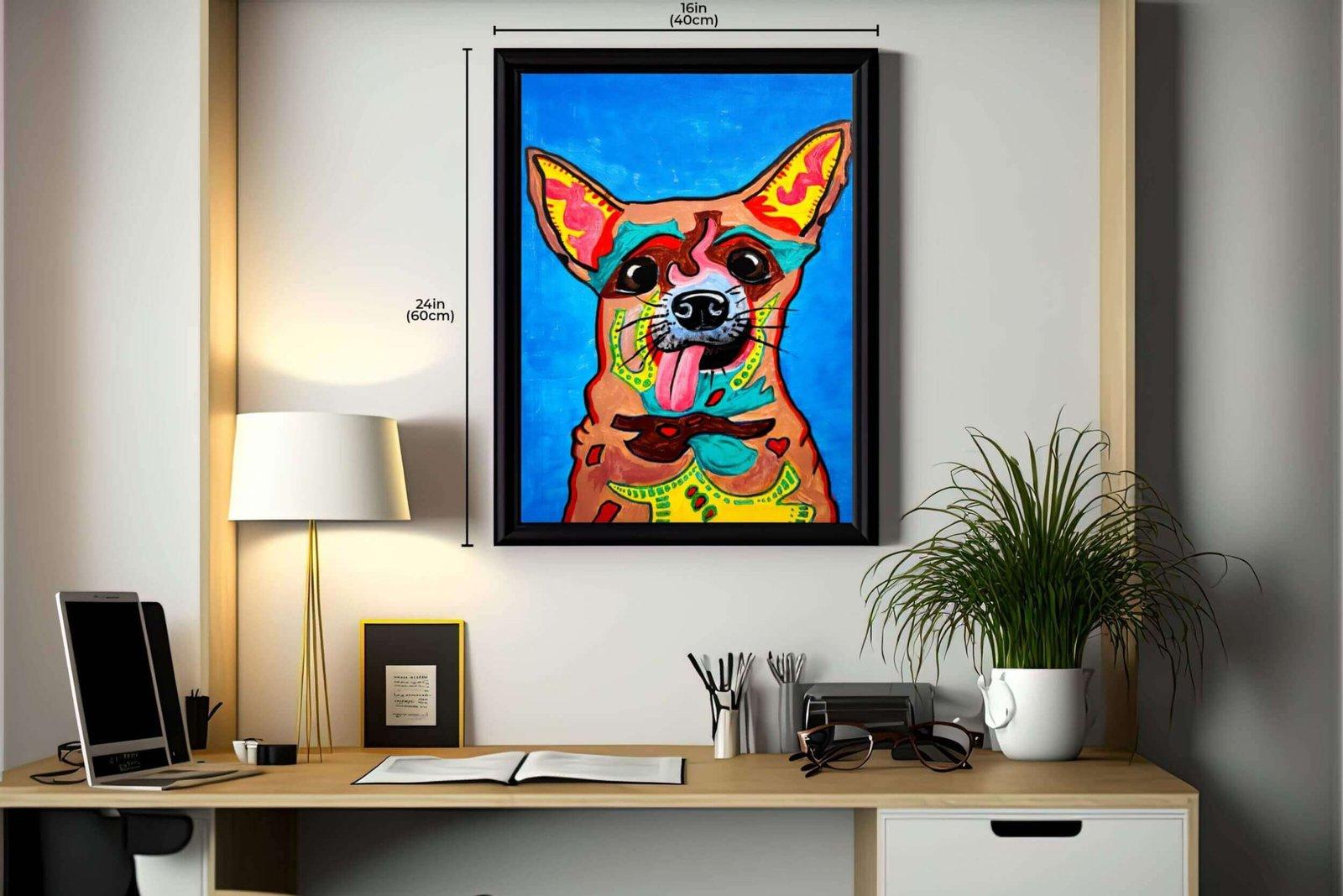 Crayon Colourful Dog Portrait - Home Decor