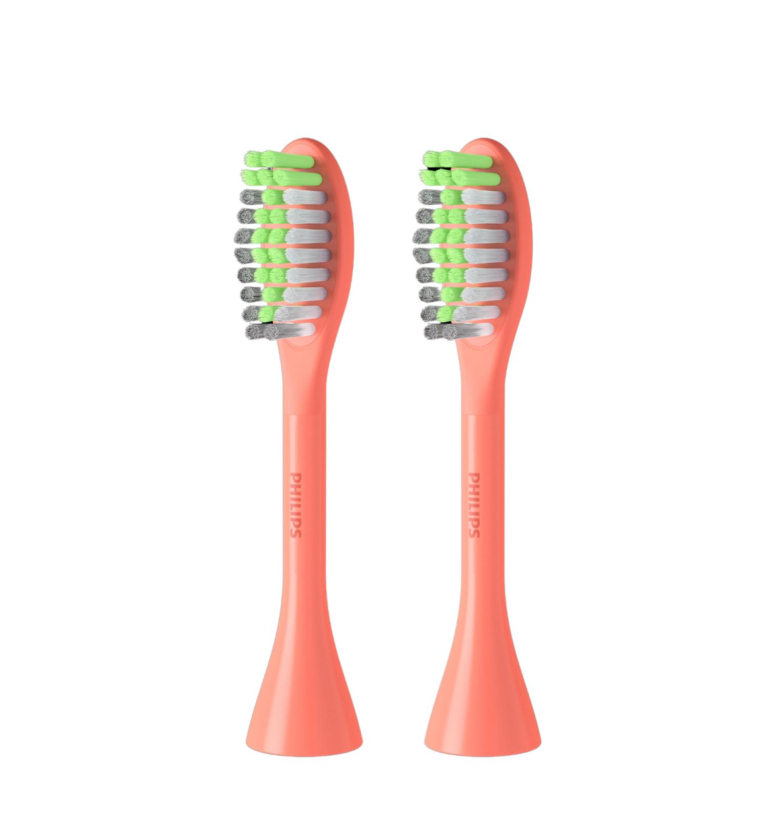 Philips One Replacement Brush Heads Standard - Coral - Pack of 2 Bh1022/01
